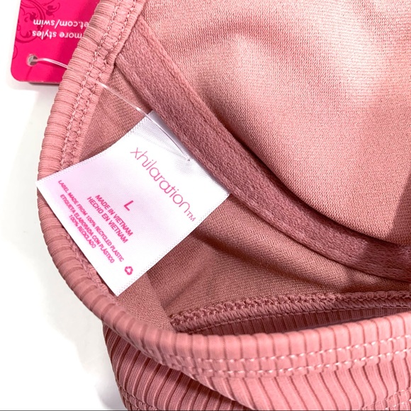 Xhilaration Mauve Ribbed Faux Underwire Bikini Top - Picture 10 of 12